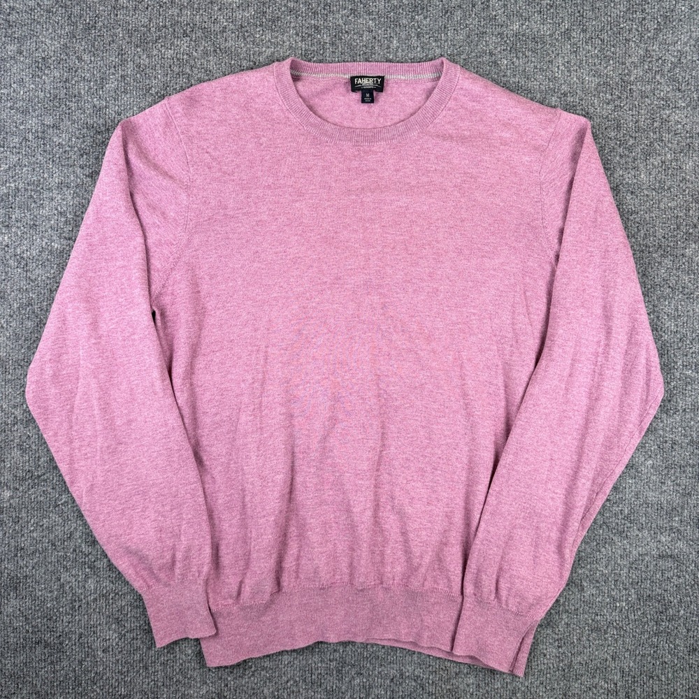 Faherty Movement Crewneck Sweater Mens M Purple Pink Soft Knit Reserve